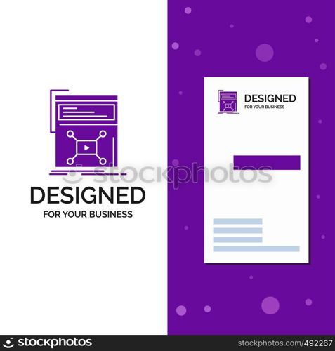 Business Logo for Marketing, page, video, web, website. Vertical Purple Business / Visiting Card template. Creative background vector illustration. Vector EPS10 Abstract Template background