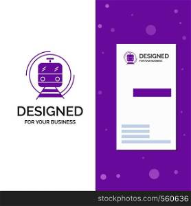 Business Logo for metro, train, smart, public, transport. Vertical Purple Business / Visiting Card template. Creative background vector illustration. Vector EPS10 Abstract Template background