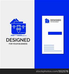 Business Logo for portfolio, Bag, file, folder, briefcase. Vertical Blue Business / Visiting Card template.. Vector EPS10 Abstract Template background