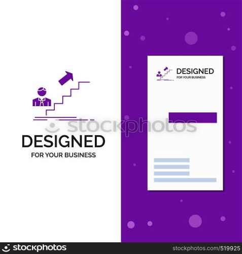 Business Logo for promotion, Success, development, Leader, career. Vertical Purple Business / Visiting Card template. Creative background vector illustration. Vector EPS10 Abstract Template background