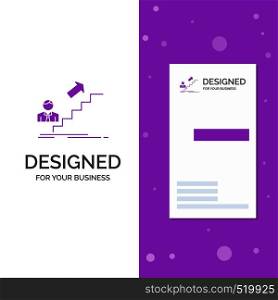Business Logo for promotion, Success, development, Leader, career. Vertical Purple Business / Visiting Card template. Creative background vector illustration. Vector EPS10 Abstract Template background