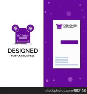 Business Logo for Record, recording, retro, tape, music. Vertical Purple Business / Visiting Card template. Creative background vector illustration. Vector EPS10 Abstract Template background
