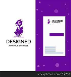 Business Logo for recruitment, search, find, human resource, people. Vertical Purple Business / Visiting Card template. Creative background vector illustration. Vector EPS10 Abstract Template background