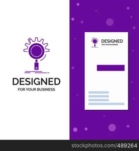 Business Logo for seo, search, optimization, process, setting. Vertical Purple Business / Visiting Card template. Creative background vector illustration. Vector EPS10 Abstract Template background