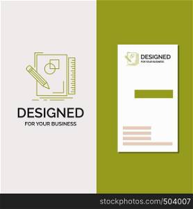 Business Logo for sketch, sketching, design, draw, geometry. Vertical Green Business / Visiting Card template. Creative background vector illustration. Vector EPS10 Abstract Template background