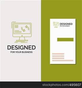 Business Logo for synchronization, sync, information, data, computer. Vertical Green Business / Visiting Card template. Creative background vector illustration. Vector EPS10 Abstract Template background