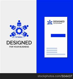 Business Logo for team, group, leadership, business, teamwork. Vertical Blue Business / Visiting Card template.. Vector EPS10 Abstract Template background