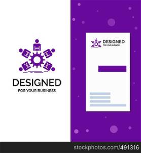Business Logo for team, group, leadership, business, teamwork. Vertical Purple Business / Visiting Card template. Creative background vector illustration. Vector EPS10 Abstract Template background
