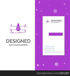 Business Logo for water, Monitoring, Clean, Safety, smart city. Vertical Purple Business / Visiting Card template. Creative background vector illustration