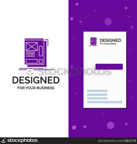 Business Logo for wire, framing, Web, Layout, Development. Vertical Purple Business / Visiting Card template. Creative background vector illustration. Vector EPS10 Abstract Template background