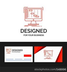 Business logo template for Ableton, application, daw, digital, sequencer. Orange Visiting Cards with Brand logo template. Vector EPS10 Abstract Template background