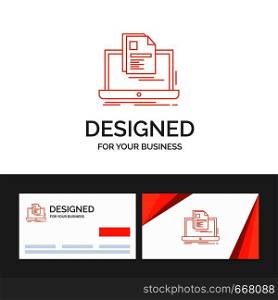 Business logo template for account, Laptop, Report, Print, Resume. Orange Visiting Cards with Brand logo template. Vector EPS10 Abstract Template background