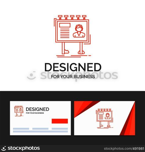 Business logo template for advertisement, advertising, billboard, poster, board. Orange Visiting Cards with Brand logo template. Vector EPS10 Abstract Template background