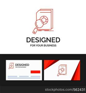 Business logo template for Analysis, data, financial, market, research. Orange Visiting Cards with Brand logo template. Vector EPS10 Abstract Template background