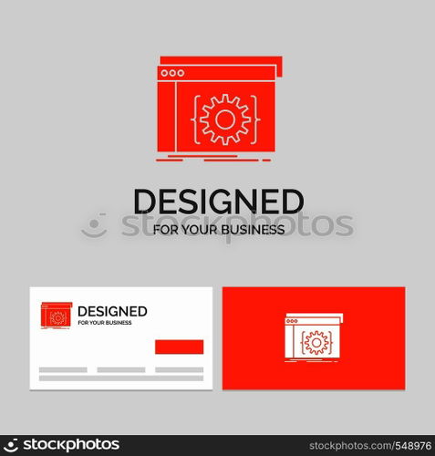 Business logo template for Api, app, coding, developer, software. Orange Visiting Cards with Brand logo template.. Vector EPS10 Abstract Template background