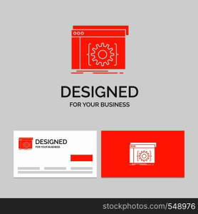 Business logo template for Api, app, coding, developer, software. Orange Visiting Cards with Brand logo template.. Vector EPS10 Abstract Template background