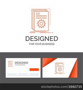 Business logo template for App, build, developer, program, script. Orange Visiting Cards with Brand logo template