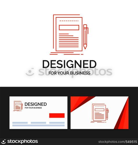 Business logo template for Business, document, file, paper, presentation. Orange Visiting Cards with Brand logo template. Vector EPS10 Abstract Template background