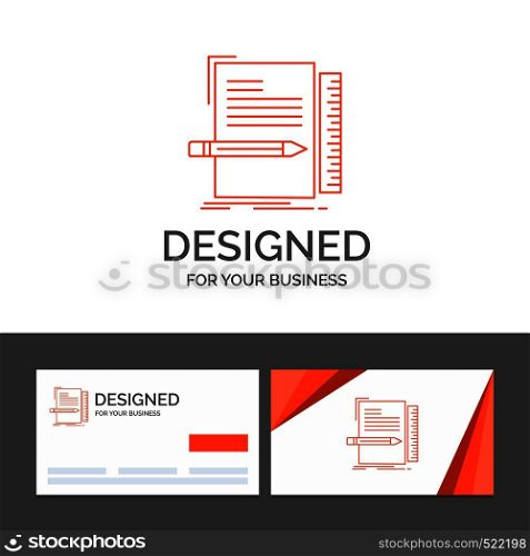 Business logo template for Code, coding, file, programming, script. Orange Visiting Cards with Brand logo template. Vector EPS10 Abstract Template background