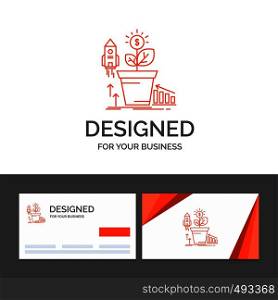 Business logo template for Finance, financial, growth, money, profit. Orange Visiting Cards with Brand logo template. Vector EPS10 Abstract Template background