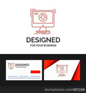 Business logo template for ga, atlanta, travel, city, usa, architecture, sky, nature, water, blue, landmark, park, street, america, building, urban, summer, green, downtown, landscape, road, view, cityscape, trees, american, scenic, tourism, fun, skyline, beautiful, savannah, sunset, outdoors, scene, historic, buildings, colorful, people, southern, transportation, background, business, sea, white, car, beach, outdoor, scenery, speed. Orange Visiting Cards with Brand logo template. Vector EPS10 Abstract Template background