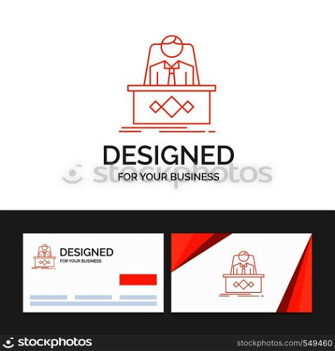 Business logo template for game, Boss, legend, master, CEO. Orange Visiting Cards with Brand logo template. Vector EPS10 Abstract Template background