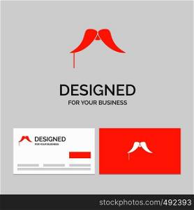 Business logo template for moustache, Hipster, movember, male, men. Orange Visiting Cards with Brand logo template.. Vector EPS10 Abstract Template background