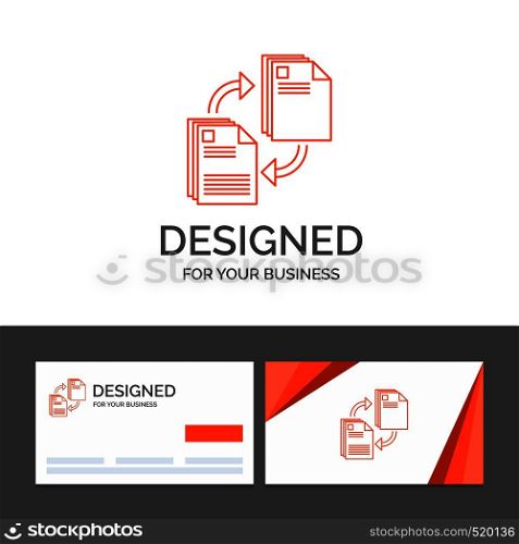 Business logo template for sharing, share, file, document, copying. Orange Visiting Cards with Brand logo template. Vector EPS10 Abstract Template background