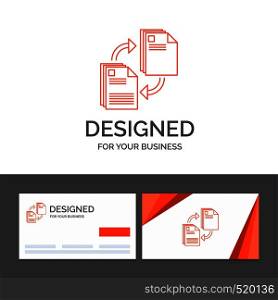 Business logo template for sharing, share, file, document, copying. Orange Visiting Cards with Brand logo template. Vector EPS10 Abstract Template background
