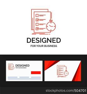 Business logo template for todo, task, list, check, time. Orange Visiting Cards with Brand logo template. Vector EPS10 Abstract Template background