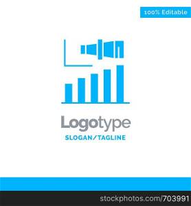Business, Long, Modern, Term, Vision Blue Solid Logo Template. Place for Tagline