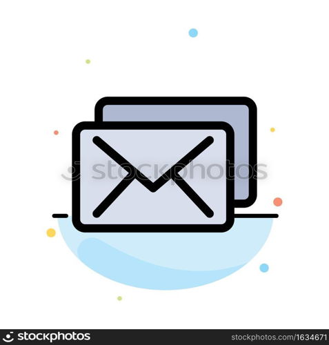 Business, Mail, Message Abstract Flat Color Icon Template