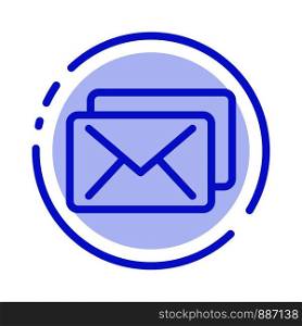 Business, Mail, Message Blue Dotted Line Line Icon