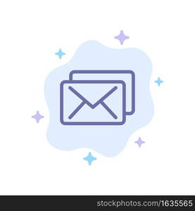 Business, Mail, Message Blue Icon on Abstract Cloud Background