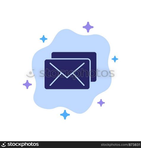Business, Mail, Message Blue Icon on Abstract Cloud Background