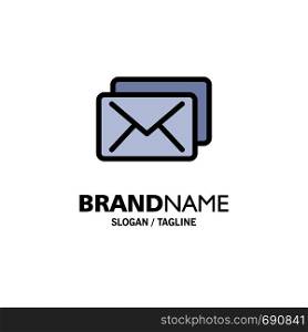 Business, Mail, Message Business Logo Template. Flat Color