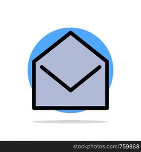 Business, Mail, Message, Open Abstract Circle Background Flat color Icon