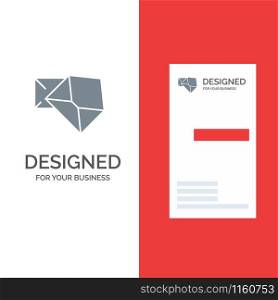 Business, Mail, Message, Open Grey Logo Design and Business Card Template