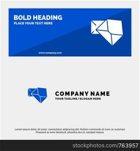 Business, Mail, Message, Open SOlid Icon Website Banner and Business Logo Template