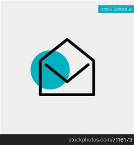 Business, Mail, Message, Open turquoise highlight circle point Vector icon