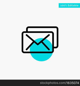 Business, Mail, Message turquoise highlight circle point Vector icon
