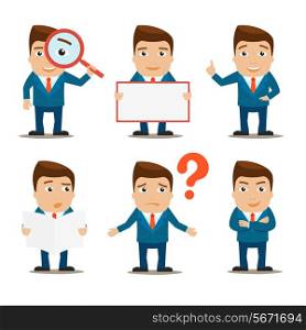 Business male office professional characters set isolated vector illustration
