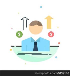 Business, man, avatar, employee, sales man Flat Color Icon Vector