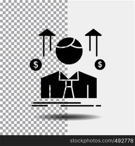 Business, man, avatar, employee, sales man Glyph Icon on Transparent Background. Black Icon. Vector EPS10 Abstract Template background