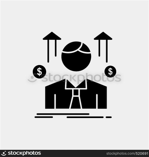 Business, man, avatar, employee, sales man Glyph Icon. Vector isolated illustration. Vector EPS10 Abstract Template background