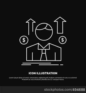 Business, man, avatar, employee, sales man Icon. Line vector symbol for UI and UX, website or mobile application. Vector EPS10 Abstract Template background