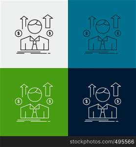 Business, man, avatar, employee, sales man Icon Over Various Background. Line style design, designed for web and app. Eps 10 vector illustration. Vector EPS10 Abstract Template background