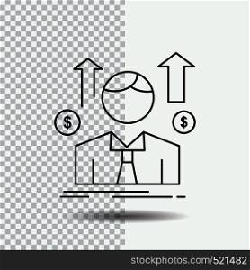 Business, man, avatar, employee, sales man Line Icon on Transparent Background. Black Icon Vector Illustration. Vector EPS10 Abstract Template background