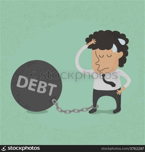 Business man burden with Debt - Vector , eps10 vector format