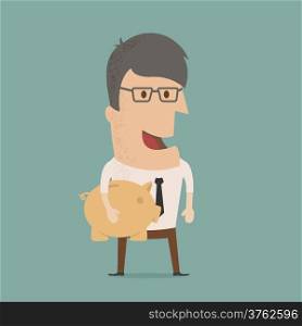 Business man save money , eps10 vector format